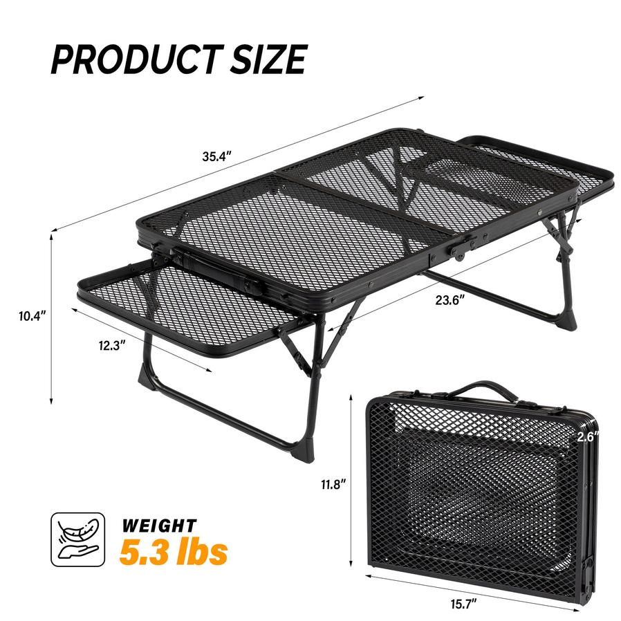HKM-976275 3ft Portable Black Folding Table for Outdoor Use