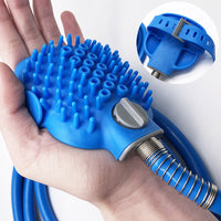 HKM-234835 Outdoor Pet Bath Brush with Shower Adapter for Dogs and Cats - 2.5M Silicone Hose