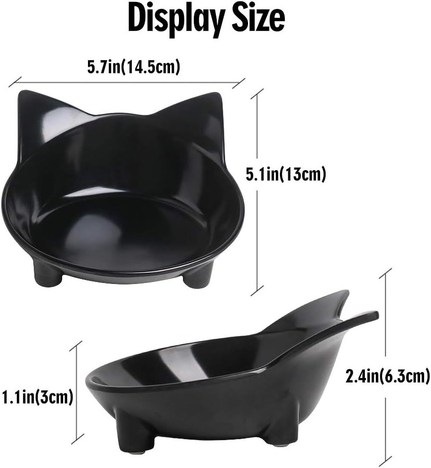 HKM-694035 Non-Slip Shallow Cat Feeding Bowl | BPA-Free Melamine Pet Dish for Cats and Small Animals
