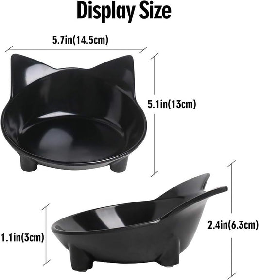 HKM-694035 Non-Slip Shallow Cat Feeding Bowl | BPA-Free Melamine Pet Dish for Cats and Small Animals