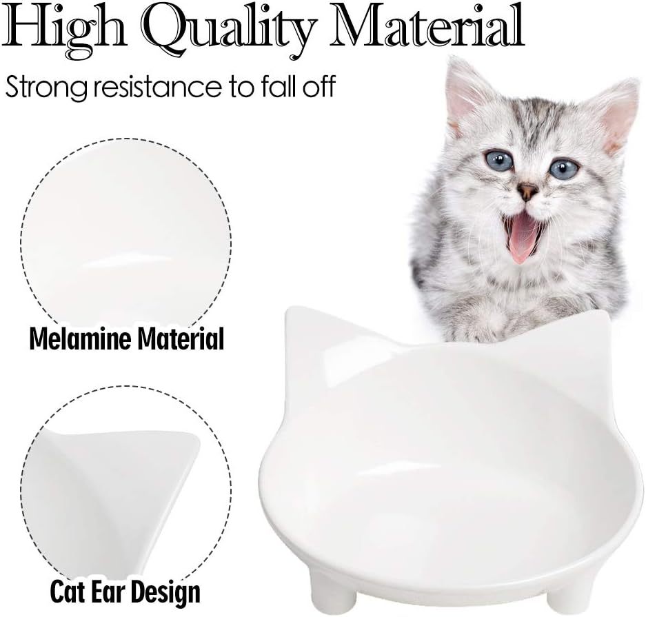 HKM-694035 Non-Slip Shallow Cat Feeding Bowl | BPA-Free Melamine Pet Dish for Cats and Small Animals