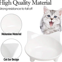 HKM-694035 Non-Slip Shallow Cat Feeding Bowl | BPA-Free Melamine Pet Dish for Cats and Small Animals