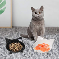 HKM-694035 Non-Slip Shallow Cat Feeding Bowl | BPA-Free Melamine Pet Dish for Cats and Small Animals