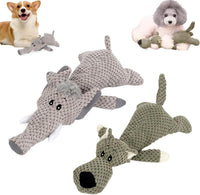 HKM-300499 Durable Chew Toy for Heavy Chewers - Indestructible Plush Animal with Squeaker and Crinkle Paper, Promotes Dental Health for Dogs