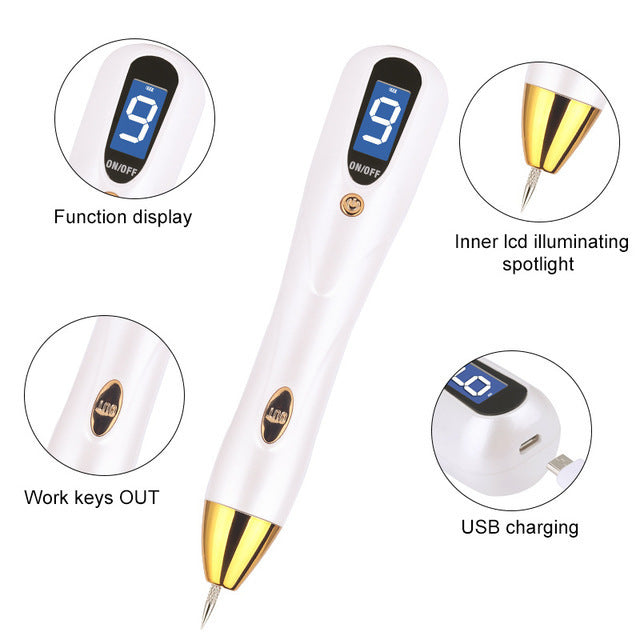 HKM-586067 Deluxe Mole and Skin Tag Remover Pen with Adjustable Settings and LED Display
