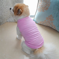 HKM-458131 Solid Color Casual Dog Vest in Thin White - Polyester Material, Unisex Design