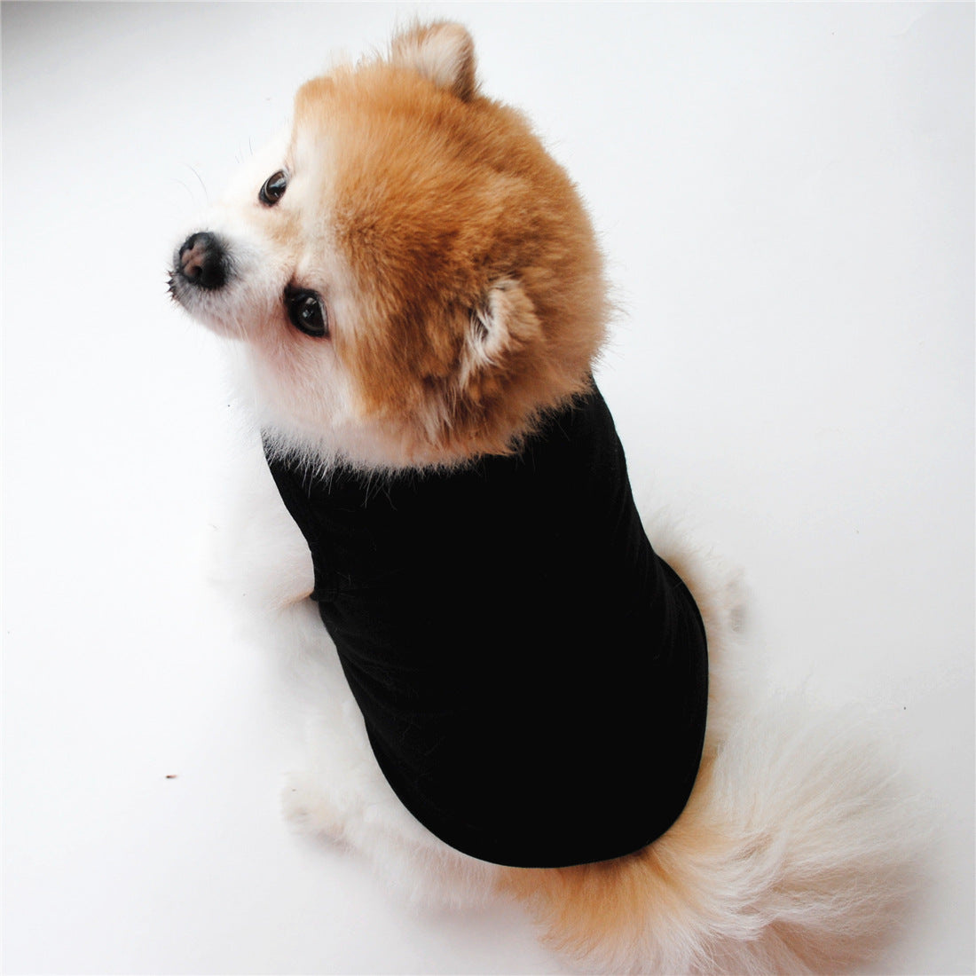 HKM-458131 Solid Color Casual Dog Vest in Thin White - Polyester Material, Unisex Design