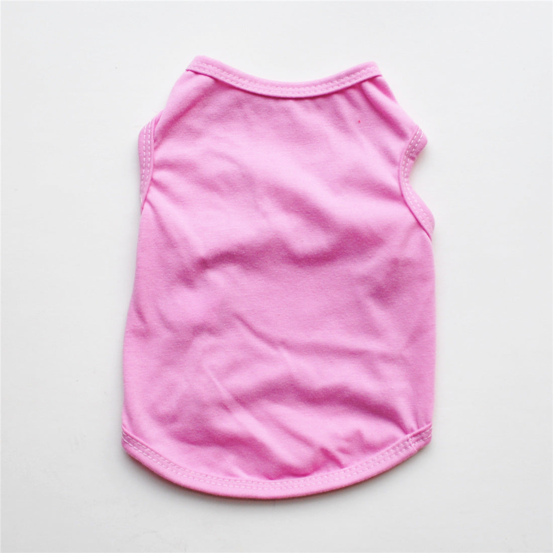 HKM-458131 Solid Color Casual Dog Vest in Thin White - Polyester Material, Unisex Design