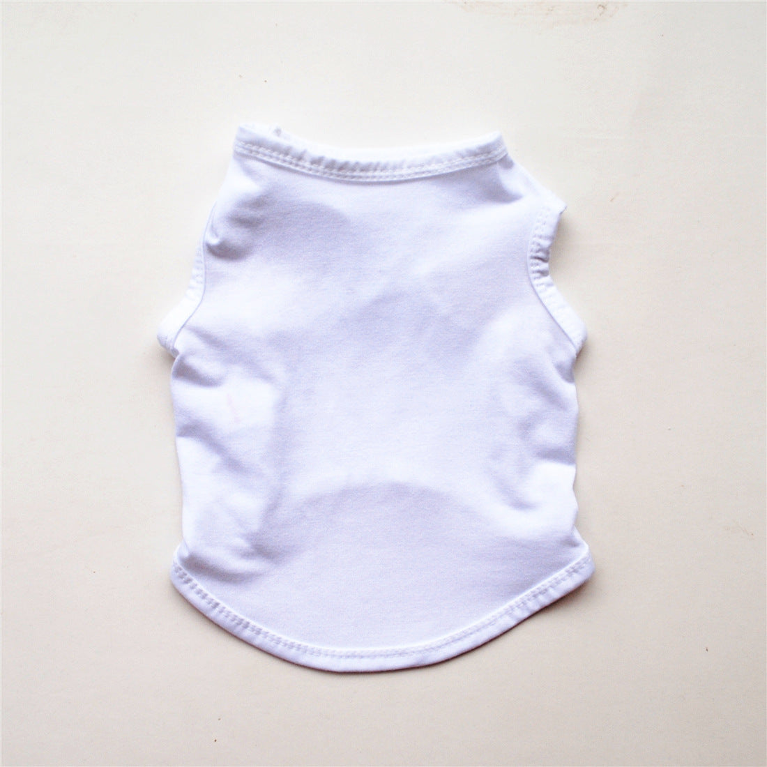 HKM-458131 Solid Color Casual Dog Vest in Thin White - Polyester Material, Unisex Design