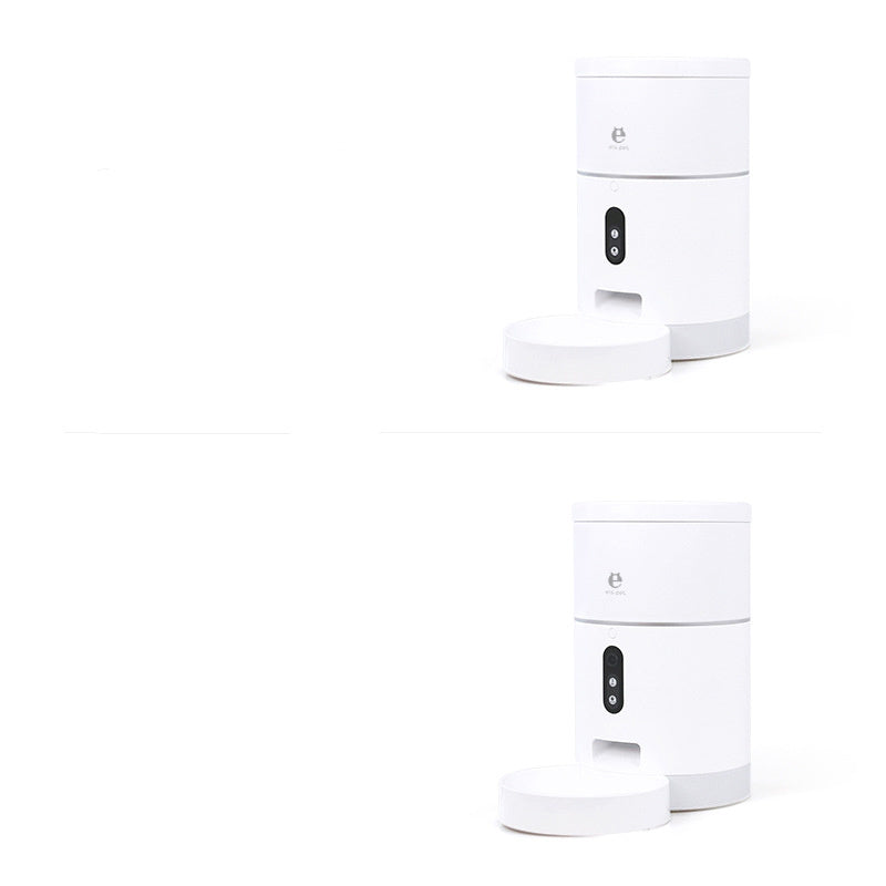 HKM-016915 Automatic WiFi Pet Feeder with Video and Microphone - 10 Servings per Meal, Medium Dry Food Compatible, ABS Material, DC 5V 1A
