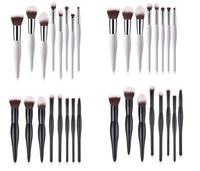 HKM-509651 8-Piece Makeup Cover Brush Set with Wooden Handle and Nylon Bristles