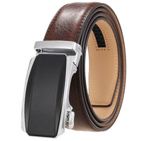 HKM-579283 Men's Genuine Leather Automatic Buckle Ratchet Belt - Model Ly36-24433-1