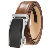 HKM-579283 Men's Genuine Leather Automatic Buckle Ratchet Belt - Model Ly36-24433-1
