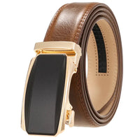 HKM-579283 Men's Genuine Leather Automatic Buckle Ratchet Belt - Model Ly36-24433-1
