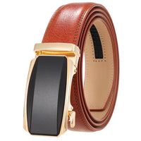 HKM-579283 Men's Genuine Leather Automatic Buckle Ratchet Belt - Model Ly36-24433-1