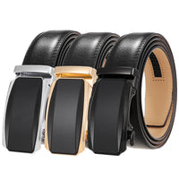 HKM-579283 Men's Genuine Leather Automatic Buckle Ratchet Belt - Model Ly36-24433-1