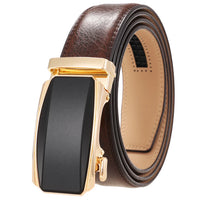 HKM-579283 Men's Genuine Leather Automatic Buckle Ratchet Belt - Model Ly36-24433-1