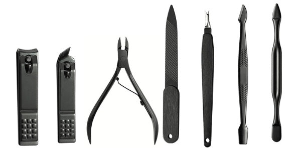 HKM-469395 Stainless Steel Nail Clipper Set with PU Leather Case - 16-Piece Grooming Kit for Home and Travel