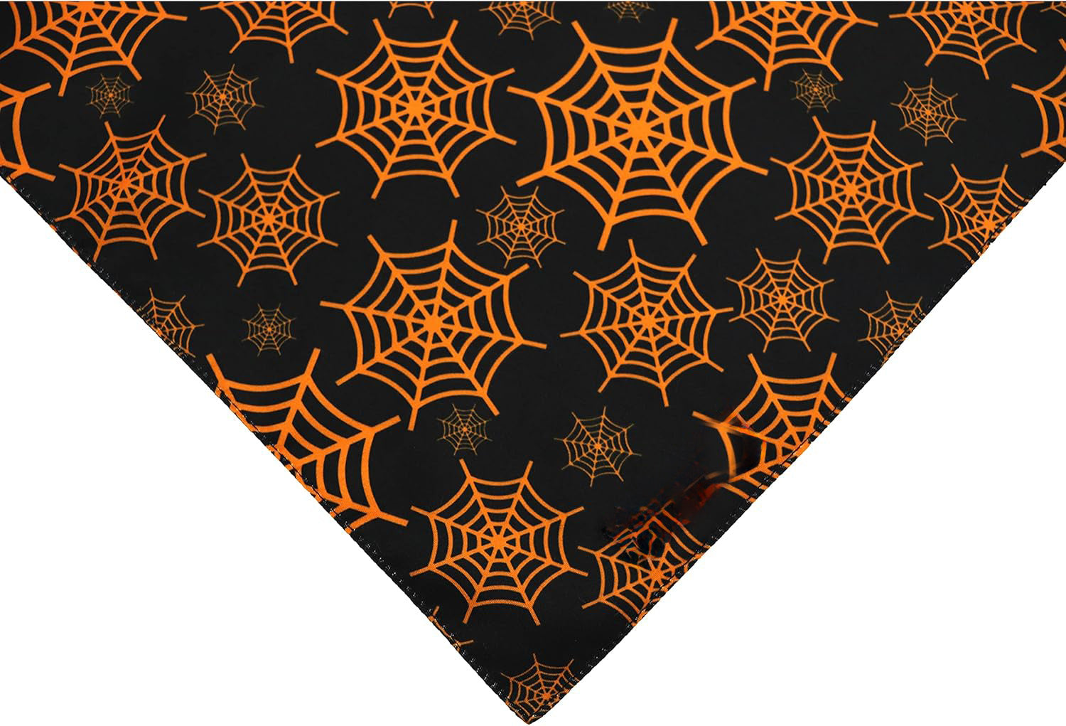 HKM-356691 Reversible Halloween Dog Bandana with Pumpkin and Spider Web Designs for Pets, Adjustable Fit up to 16 Inches