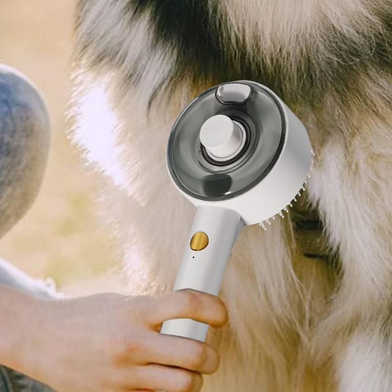 HKM-935315 USB Rechargeable Multifunctional Pet Steam Brush for Dogs and Cats - Defur Comb for Long and Short Hair