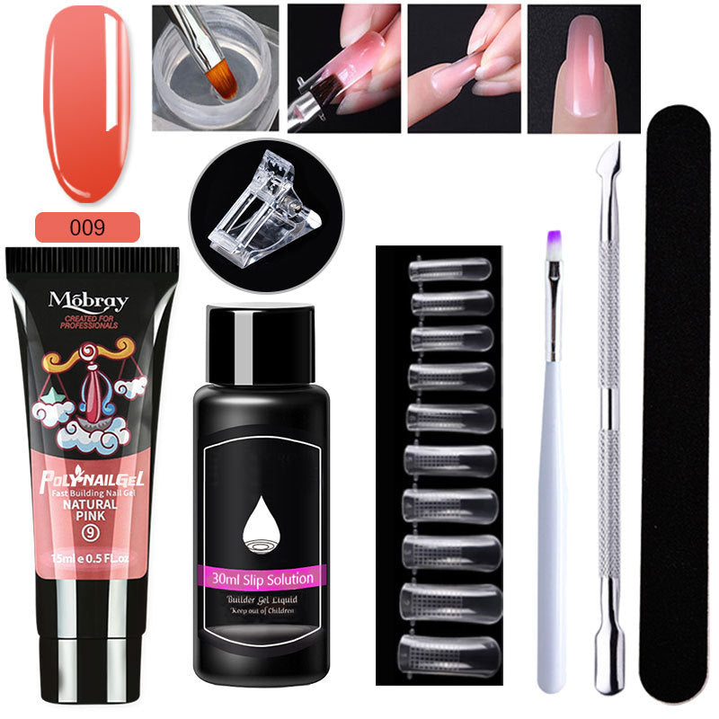 HKM-861459 7-Piece UV/LED Nail Art Crystal Extender Set - 12 Color Resin Nail Polish, 1.5ml Each