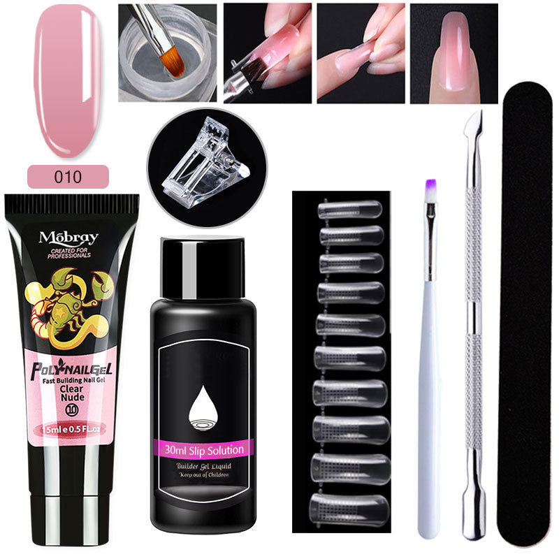 HKM-861459 7-Piece UV/LED Nail Art Crystal Extender Set - 12 Color Resin Nail Polish, 1.5ml Each