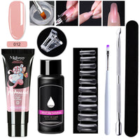HKM-861459 7-Piece UV/LED Nail Art Crystal Extender Set - 12 Color Resin Nail Polish, 1.5ml Each