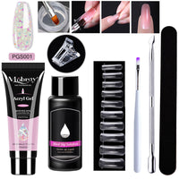HKM-861459 7-Piece UV/LED Nail Art Crystal Extender Set - 12 Color Resin Nail Polish, 1.5ml Each