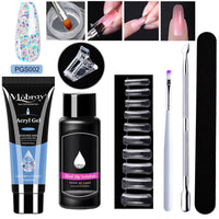 HKM-861459 7-Piece UV/LED Nail Art Crystal Extender Set - 12 Color Resin Nail Polish, 1.5ml Each
