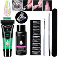 HKM-861459 7-Piece UV/LED Nail Art Crystal Extender Set - 12 Color Resin Nail Polish, 1.5ml Each