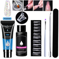 HKM-861459 7-Piece UV/LED Nail Art Crystal Extender Set - 12 Color Resin Nail Polish, 1.5ml Each