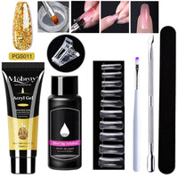 HKM-861459 7-Piece UV/LED Nail Art Crystal Extender Set - 12 Color Resin Nail Polish, 1.5ml Each
