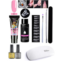 HKM-861459 7-Piece UV/LED Nail Art Crystal Extender Set - 12 Color Resin Nail Polish, 1.5ml Each