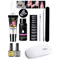 HKM-861459 7-Piece UV/LED Nail Art Crystal Extender Set - 12 Color Resin Nail Polish, 1.5ml Each