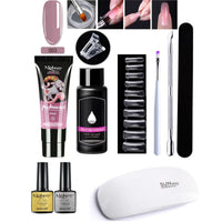 HKM-861459 7-Piece UV/LED Nail Art Crystal Extender Set - 12 Color Resin Nail Polish, 1.5ml Each
