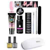 HKM-861459 7-Piece UV/LED Nail Art Crystal Extender Set - 12 Color Resin Nail Polish, 1.5ml Each