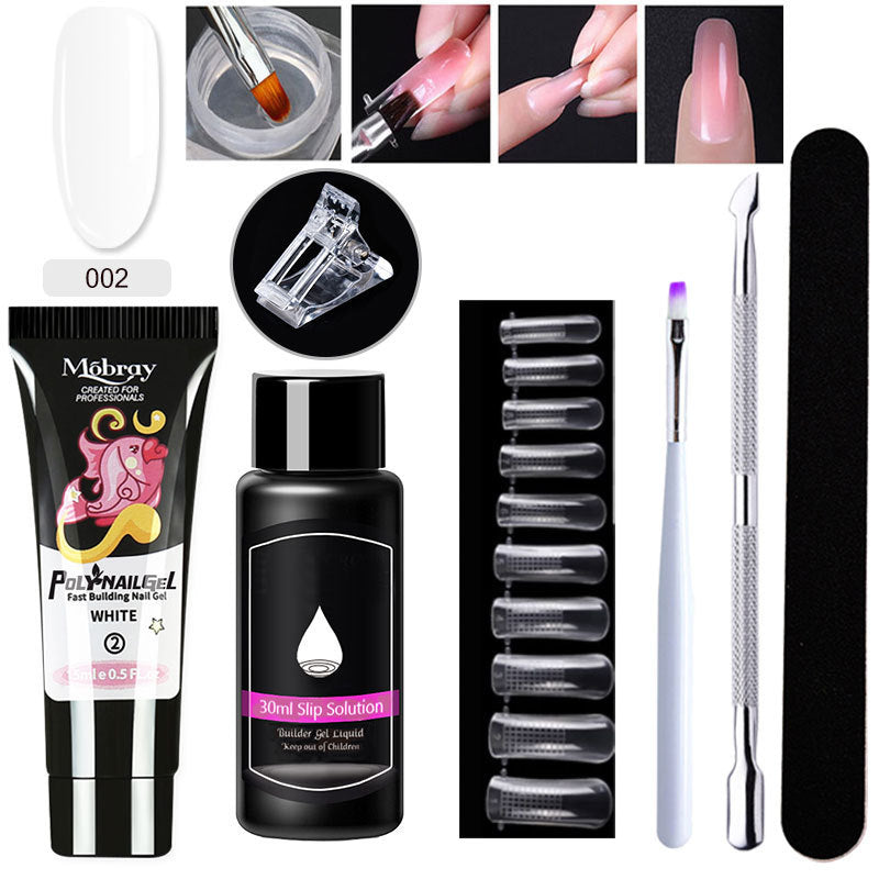 HKM-861459 7-Piece UV/LED Nail Art Crystal Extender Set - 12 Color Resin Nail Polish, 1.5ml Each