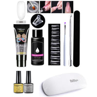HKM-861459 7-Piece UV/LED Nail Art Crystal Extender Set - 12 Color Resin Nail Polish, 1.5ml Each