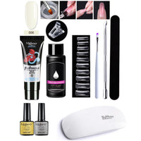 HKM-861459 7-Piece UV/LED Nail Art Crystal Extender Set - 12 Color Resin Nail Polish, 1.5ml Each