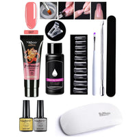 HKM-861459 7-Piece UV/LED Nail Art Crystal Extender Set - 12 Color Resin Nail Polish, 1.5ml Each