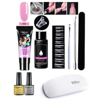 HKM-861459 7-Piece UV/LED Nail Art Crystal Extender Set - 12 Color Resin Nail Polish, 1.5ml Each