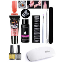 HKM-861459 7-Piece UV/LED Nail Art Crystal Extender Set - 12 Color Resin Nail Polish, 1.5ml Each