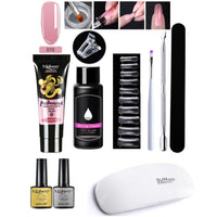 HKM-861459 7-Piece UV/LED Nail Art Crystal Extender Set - 12 Color Resin Nail Polish, 1.5ml Each
