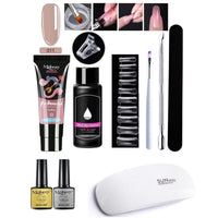 HKM-861459 7-Piece UV/LED Nail Art Crystal Extender Set - 12 Color Resin Nail Polish, 1.5ml Each