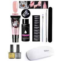 HKM-861459 7-Piece UV/LED Nail Art Crystal Extender Set - 12 Color Resin Nail Polish, 1.5ml Each