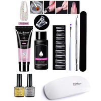 HKM-861459 7-Piece UV/LED Nail Art Crystal Extender Set - 12 Color Resin Nail Polish, 1.5ml Each