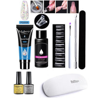 HKM-861459 7-Piece UV/LED Nail Art Crystal Extender Set - 12 Color Resin Nail Polish, 1.5ml Each