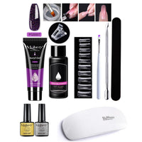 HKM-861459 7-Piece UV/LED Nail Art Crystal Extender Set - 12 Color Resin Nail Polish, 1.5ml Each