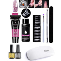 HKM-861459 7-Piece UV/LED Nail Art Crystal Extender Set - 12 Color Resin Nail Polish, 1.5ml Each