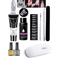 HKM-861459 7-Piece UV/LED Nail Art Crystal Extender Set - 12 Color Resin Nail Polish, 1.5ml Each